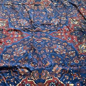 Ralph Lauren Navy and Burgundy Floral Paisley Maxi Sheet King size Brentford